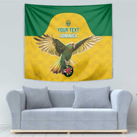 Custom Dominica Football Tapestry Sisserou Parrot Yellow Color - Wonder Print Shop