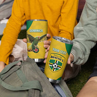 Custom Dominica Football Tumbler Cup Sisserou Parrot Yellow Color - Wonder Print Shop
