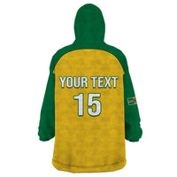 Custom Dominica Football Wearable Blanket Hoodie Sisserou Parrot Yellow Color - Wonder Print Shop
