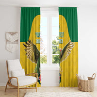 Custom Dominica Football Window Curtain Sisserou Parrot Yellow Color - Wonder Print Shop