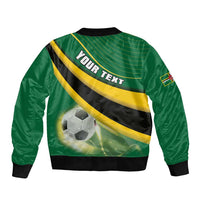 Personalised Dominica Football Sleeve Zip Bomber Jacket Sporty Style - Wonder Print Shop