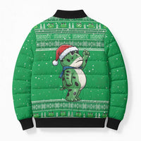 Funny Christmas Portland Frog Protest Bomber Puffer Jacket Merry Frog-mas - Wonder Print Shop
