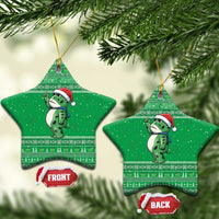 Funny Christmas Portland Frog Protest Ceramic Ornament Merry Frog-mas - Wonder Print Shop