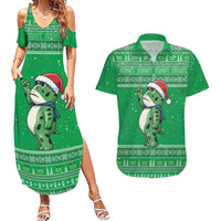 Funny Christmas Portland Frog Protest Couples Matching Summer Maxi Dress and Hawaiian Shirt Merry Frog-mas - Wonder Print Shop