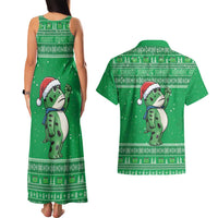 Funny Christmas Portland Frog Protest Couples Matching Tank Maxi Dress and Hawaiian Shirt Merry Frog-mas - Wonder Print Shop
