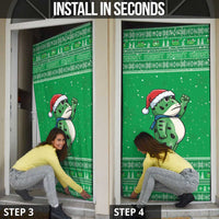 Funny Christmas Portland Frog Protest Door Cover Merry Frog-mas - Wonder Print Shop
