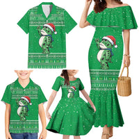 Funny Christmas Portland Frog Protest Family Matching Mermaid Dress and Hawaiian Shirt Merry Frog-mas - Wonder Print Shop