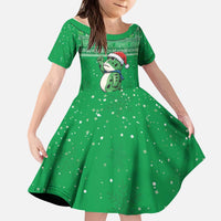 Funny Christmas Portland Frog Protest Kid Short Sleeve Dress Merry Frog-mas - Wonder Print Shop