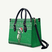 Funny Christmas Portland Frog Protest Leather Bag Merry Frog-mas - Wonder Print Shop