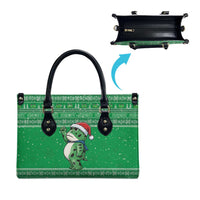 Funny Christmas Portland Frog Protest Leather Bag Merry Frog-mas - Wonder Print Shop
