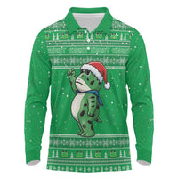 Funny Christmas Portland Frog Protest Long Sleeve Polo Shirt Merry Frog-mas - Wonder Print Shop