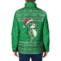 Funny Christmas Portland Frog Protest Padded Jacket Merry Frog-mas - Wonder Print Shop