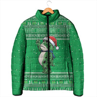 Funny Christmas Portland Frog Protest Padded Jacket Merry Frog-mas - Wonder Print Shop