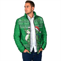 Funny Christmas Portland Frog Protest Padded Jacket Merry Frog-mas - Wonder Print Shop