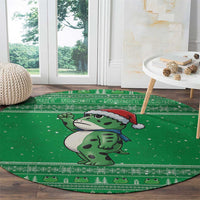 Funny Christmas Portland Frog Protest Round Carpet Merry Frog-mas - Wonder Print Shop