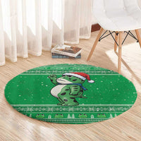 Funny Christmas Portland Frog Protest Round Carpet Merry Frog-mas - Wonder Print Shop
