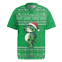 Funny Christmas Portland Frog Protest Rugby Jersey Merry Frog-mas - Wonder Print Shop