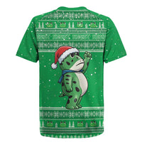 Funny Christmas Portland Frog Protest Rugby Jersey Merry Frog-mas - Wonder Print Shop