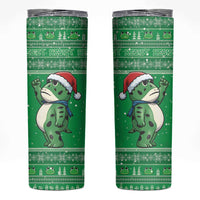 Funny Christmas Portland Frog Protest Skinny Tumbler Merry Frog-mas - Wonder Print Shop