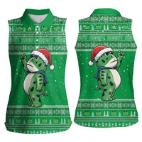 Funny Christmas Portland Frog Protest Women Sleeveless Polo Shirt Merry Frog-mas - Wonder Print Shop