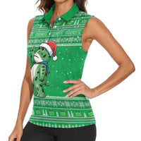 Funny Christmas Portland Frog Protest Women Sleeveless Polo Shirt Merry Frog-mas - Wonder Print Shop