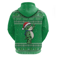 Funny Christmas Portland Frog Protest Zip Hoodie Merry Frog-mas - Wonder Print Shop