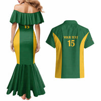 South Africa Hockey Custom Couples Matching Mermaid Dress and Hawaiian Shirt Go Ama Stokke Stokke Go - Wonder Print Shop