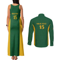 South Africa Hockey Custom Couples Matching Tank Maxi Dress and Long Sleeve Button Shirt Go Ama Stokke Stokke Go - Wonder Print Shop