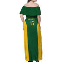 South Africa Hockey Custom Family Matching Off Shoulder Maxi Dress and Hawaiian Shirt Go Ama Stokke Stokke Go - Wonder Print Shop