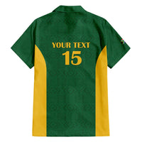 South Africa Hockey Custom Family Matching Off Shoulder Short Dress and Hawaiian Shirt Go Ama Stokke Stokke Go - Wonder Print Shop