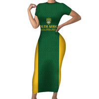 South Africa Hockey Custom Family Matching Short Sleeve Bodycon Dress and Hawaiian Shirt Go Ama Stokke Stokke Go - Wonder Print Shop