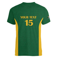 South Africa Hockey Custom Women V-Neck T-Shirt Go Ama Stokke Stokke Go - Wonder Print Shop