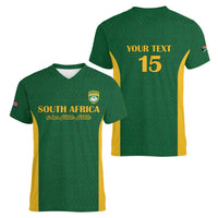South Africa Hockey Custom Women V-Neck T-Shirt Go Ama Stokke Stokke Go - Wonder Print Shop