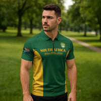 South Africa Hockey Custom Zipper Polo Shirt Go Ama Stokke Stokke Go - Wonder Print Shop