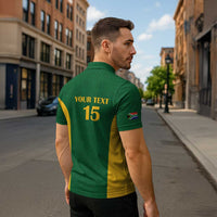 South Africa Hockey Custom Zipper Polo Shirt Go Ama Stokke Stokke Go - Wonder Print Shop