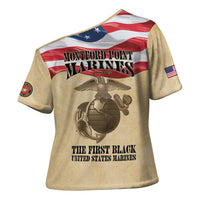Montford Point Marines 1942-1949 Cross Shoulder Shirt The First Black Marines - Wonder Print Shop
