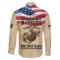 Montford Point Marines 1942-1949 Family Matching Off Shoulder Maxi Dress and Hawaiian Shirt The First Black Marines - Wonder Print Shop