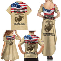 Montford Point Marines 1942-1949 Family Matching Summer Maxi Dress and Hawaiian Shirt The First Black Marines - Wonder Print Shop