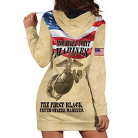 Montford Point Marines 1942-1949 Hoodie Dress The First Black Marines - Wonder Print Shop
