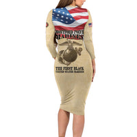 Montford Point Marines 1942-1949 Long Sleeve Bodycon Dress The First Black Marines - Wonder Print Shop