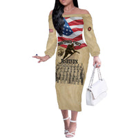 Montford Point Marines 1942-1949 Off The Shoulder Long Sleeve Dress The First Black Marines - Wonder Print Shop