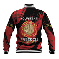 Personalized Proud to Honor Montford Point Marines Baseball Jacket Freedom Is Not Free - Red - Wonder Print Shop