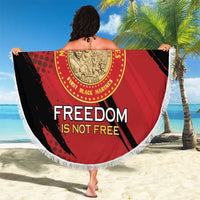 Proud to Honor Montford Point Marines Beach Blanket Freedom Is Not Free - Red - Wonder Print Shop