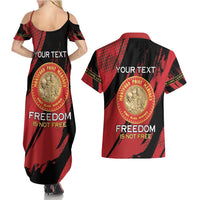 Personalized Proud to Honor Montford Point Marines Couples Matching Summer Maxi Dress and Hawaiian Shirt Freedom Is Not Free - Red - Wonder Print Shop