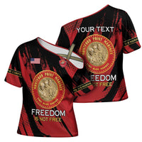 Personalized Proud to Honor Montford Point Marines Cross Shoulder Shirt Freedom Is Not Free - Red - Wonder Print Shop