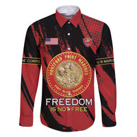 Personalized Proud to Honor Montford Point Marines Family Matching Off Shoulder Maxi Dress and Hawaiian Shirt Freedom Is Not Free - Red - Wonder Print Shop