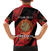 Personalized Proud to Honor Montford Point Marines Family Matching Off Shoulder Short Dress and Hawaiian Shirt Freedom Is Not Free - Red - Wonder Print Shop