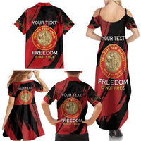 Personalized Proud to Honor Montford Point Marines Family Matching Summer Maxi Dress and Hawaiian Shirt Freedom Is Not Free - Red - Wonder Print Shop