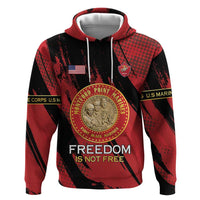 Personalized Proud to Honor Montford Point Marines Hoodie Freedom Is Not Free - Red - Wonder Print Shop