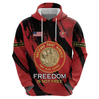 Personalized Proud to Honor Montford Point Marines Hoodie Freedom Is Not Free - Red - Wonder Print Shop